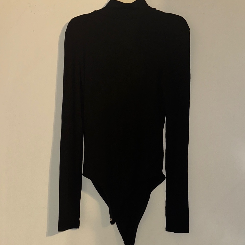Black mock neck bodysuit
